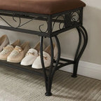 Mieres Shoe Bench, 2-Tier Shoe Rack for Entryway, Storage Organizer with Padded Seat, 39.37Open Shoe Storage Bench Organizer