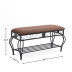 Mieres Shoe Bench, 2-Tier Shoe Rack for Entryway, Storage Organizer with Padded Seat, 39.37Open Shoe Storage Bench Organizer