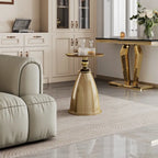 Luxury Design Iron End Table, Minimalist Round Side Table for Small Space