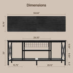 Industrial TV Stand TV Console for Televisions Bedroom with Open Storage Shelves