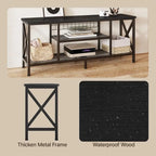 Industrial TV Stand TV Console for Televisions Bedroom with Open Storage Shelves