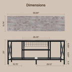 Industrial TV Stand TV Console for Televisions Bedroom with Open Storage Shelves