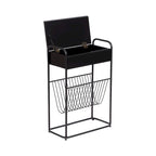 Black Metal Narrow Side Table - 19x9x26 Single User
