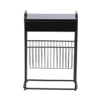 Black Metal Narrow Side Table - 19x9x26 Single User