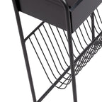 Black Metal Narrow Side Table - 19x9x26 Single User