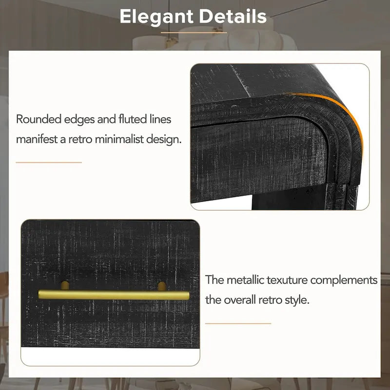 Nestfair Unique Retro Silhouette Console Table with Two Drawers