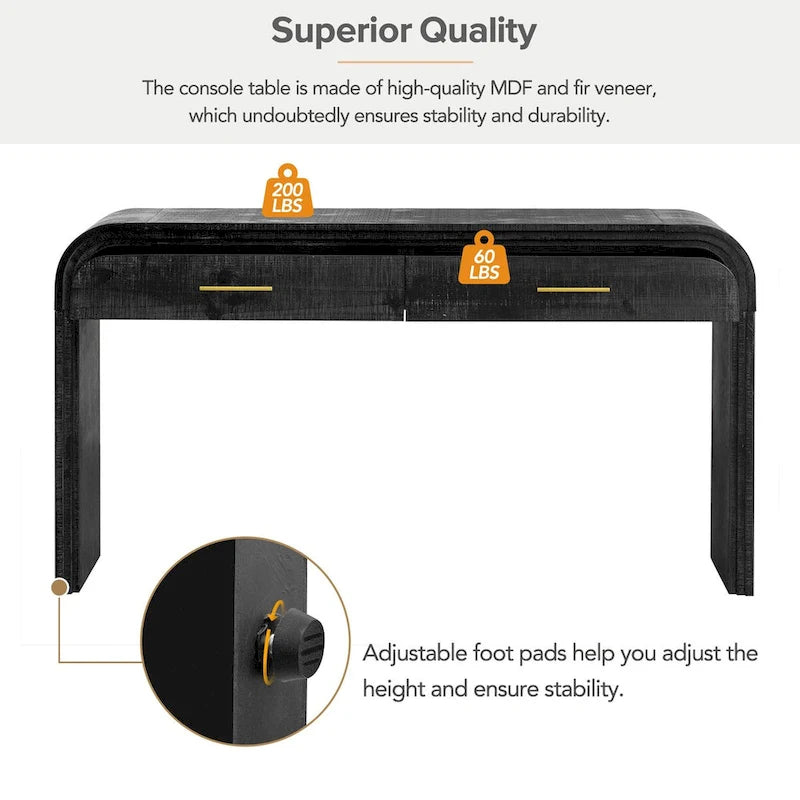 Nestfair Unique Retro Silhouette Console Table with Two Drawers