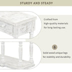 Antique Black Console Table - 63" with 4 Drawers & Shelf