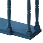 Antique Black Console Table - 63" with 4 Drawers & Shelf