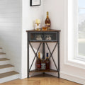 Javlergo Corner Table with Drawer and Storage Shelf, Triangle Freestanding Floor Cabinet for Kitchen, Living Room and Bedroom