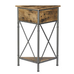 Javlergo Corner Table with Drawer and Storage Shelf, Triangle Freestanding Floor Cabinet for Kitchen, Living Room and Bedroom
