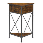 Javlergo Corner Table with Drawer and Storage Shelf, Triangle Freestanding Floor Cabinet for Kitchen, Living Room and Bedroom