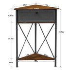 Javlergo Corner Table with Drawer and Storage Shelf, Triangle Freestanding Floor Cabinet for Kitchen, Living Room and Bedroom