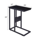 Javlergo C Shaped Side Table, Small End Table with USB Ports and Outlets for Small Spaces