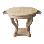 32 in. Farmhouse Wooden Small Size Round Dining Table End Table Coffee Table