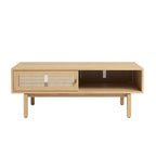 Studio London Lucas Storage Oak Wood Coffee Table for Living Room