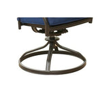 Wynn 25 Inch Modern Patio Dining Swivel Chair with Cushion, Set of 2, Blue