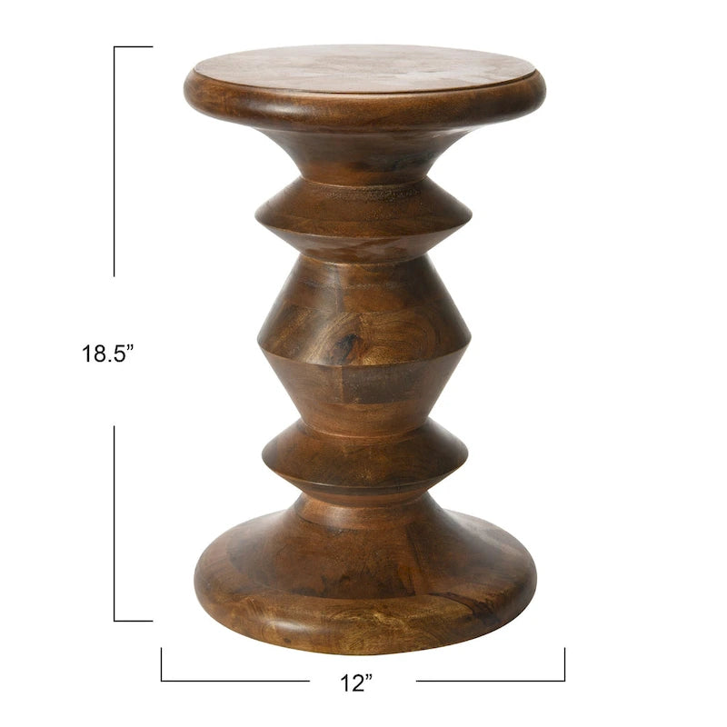 Berns Mid Century Modern Solid Wood End Table or Stool
