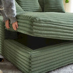 Modern Double Sleeper Sofa BedComfortable Cloud Couch Daybed Soft Fluffy Corduroy Upholstery