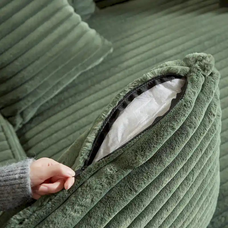Modern Double Sleeper Sofa BedComfortable Cloud Couch Daybed Soft Fluffy Corduroy Upholstery