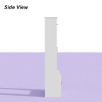 Modern White Entertainment Center Tempered Glass Doors Hydraulic Top