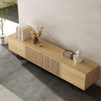 Stylish mid-century modern TV stand for up to 80 TVs. Ample storage for media devices, cable management. easy assembly.