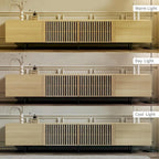 Stylish mid-century modern TV stand for up to 80 TVs. Ample storage for media devices, cable management. easy assembly.
