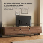 Stylish mid-century modern TV stand for up to 80 TVs. Ample storage for media devices, cable management. easy assembly.