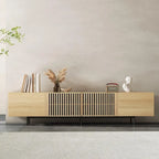 Stylish mid-century modern TV stand for up to 80 TVs. Ample storage for media devices, cable management. easy assembly.