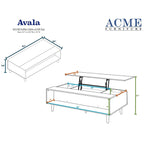 ACME Avala Coffee Table w/Lift Top in Walnut & Black