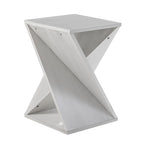 COZAYH Farmhouse End Table Square Solid Wood Side Table Rustic Plant Stand With Twisted Design, Natural Wood, Black