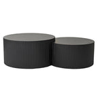 Vertical Stripe Design Nesting Coffee Table Set for Living Room, Bedroom