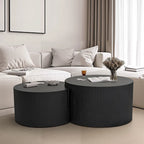 Vertical Stripe Design Nesting Coffee Table Set for Living Room, Bedroom