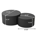 Vertical Stripe Design Nesting Coffee Table Set for Living Room, Bedroom