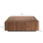 Mid-Century Modern Suqare Wood Finish Coffee Table with Drawers