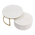 Modern Round Nesting Coffee Table with Drawer (Set of 2) by Harper&Bright Designs