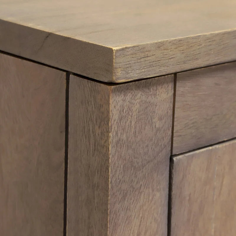 32W 2-door Ash Grey Mango Wood Accent Cabinet