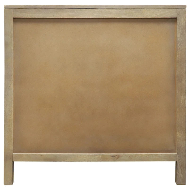 32W 2-door Ash Grey Mango Wood Accent Cabinet