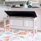 Mckee White Upholstered Storage Counter Dining Bench