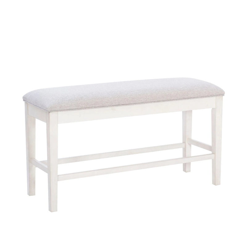 Mckee White Upholstered Storage Counter Dining Bench