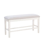 Mckee White Upholstered Storage Counter Dining Bench