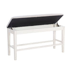 Mckee White Upholstered Storage Counter Dining Bench