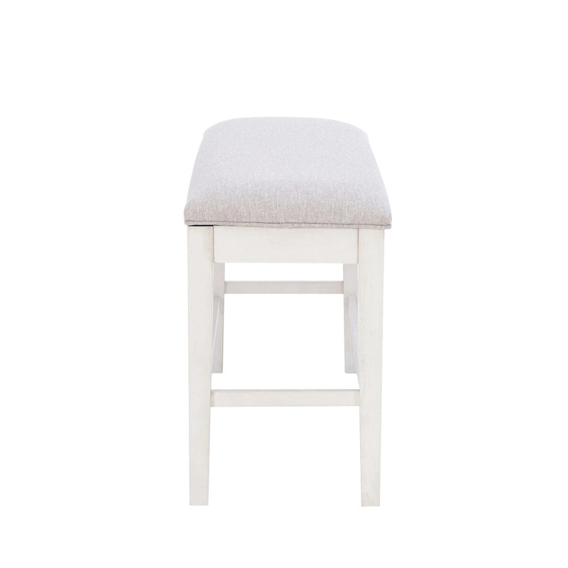 Mckee White Upholstered Storage Counter Dining Bench