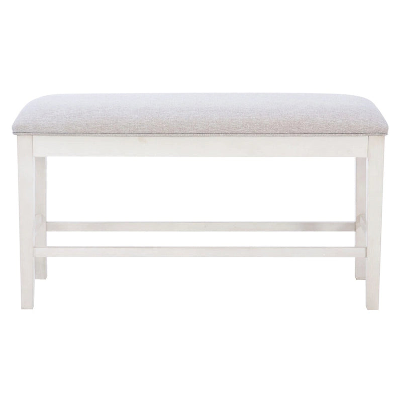Mckee White Upholstered Storage Counter Dining Bench