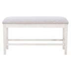 Mckee White Upholstered Storage Counter Dining Bench