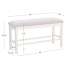 Mckee White Upholstered Storage Counter Dining Bench