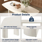 Beige Wood Dining Table - 6 Seater 70.86"