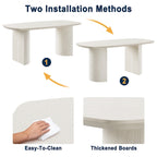 Beige Wood Dining Table - 6 Seater 70.86"