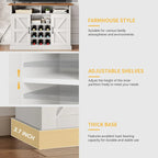 Moasis 47Farmhouse Coffee Bar Cabinet with Floating Shelf - 15.75D x 47.24W x 33.86H