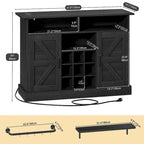 Moasis 47Farmhouse Coffee Bar Cabinet with Floating Shelf - 15.75D x 47.24W x 33.86H